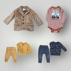 Baby Boy Mix Lot 12-18M Jacket Bodysuit Outfit Pants Bundle NWT & Preowned